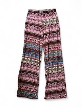 WinWin Geometric Palazzo Pants L-XL Pink Brown Blue